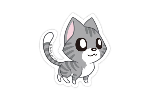 gray tabby cat sticker