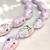 Oval Cloisonne Necklace with Lotus Design (Various Colors)