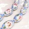 Oval Cloisonne Necklace with Lotus Design (Various Colors)