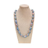 Light blue Oval Cloisonne Necklace with Lotus Design