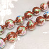 Round Cloisonne Necklace with Lotus Design (Various Colors)