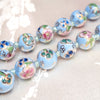 Round Cloisonne Necklace with Lotus Design (Various Colors)