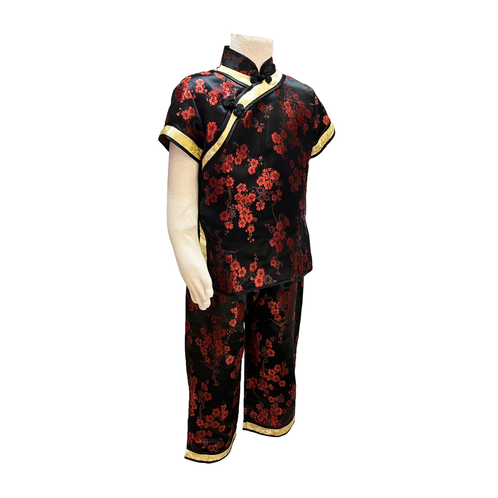 Black Blossom Brocade Kids Outfit