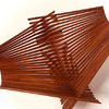 Folding basket made with 30 chopstics, dark tea stained color