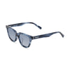 Side view of Covry - Trix Denim Sunglasses with dark blue tortoise frame and gradient blue lenses.
