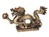 Dragon with Pearl Statue in Bronze color