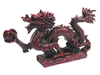 Dragon with Pearl Statue in Mahogany Red color