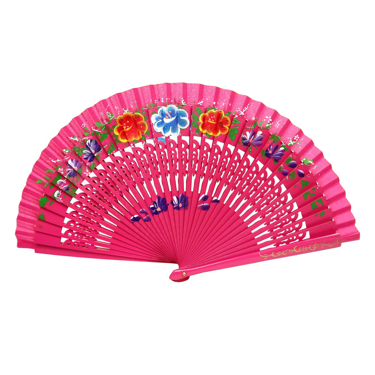 Painted Floral Wooden Hand Fan – Pearl River Mart