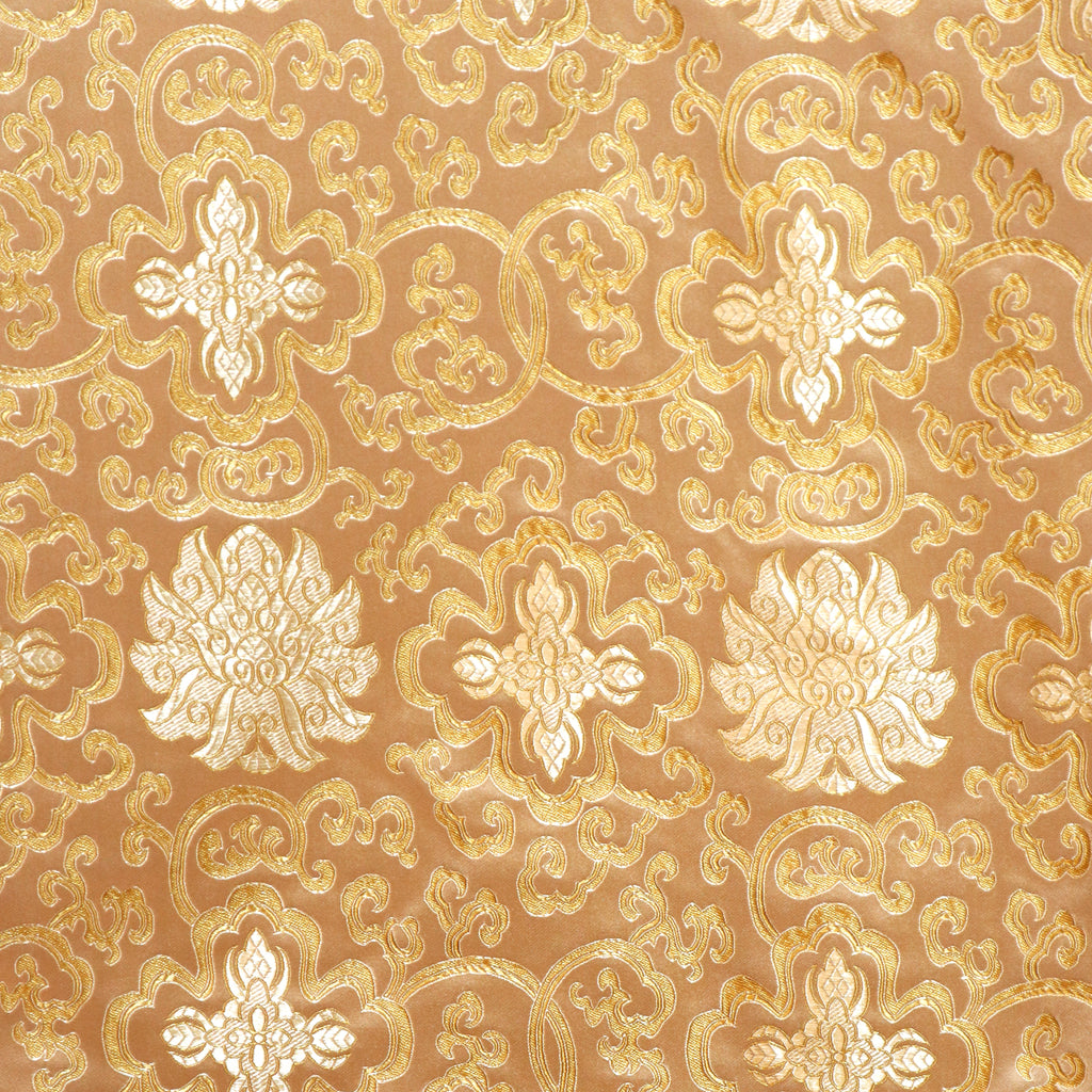 Tibetan Lotus Brocade Fabric - Gold