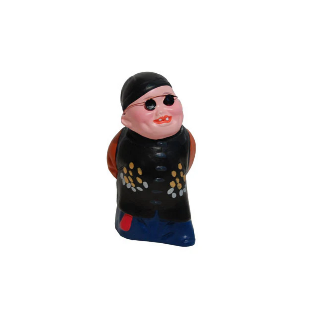 Hand Painted Clay Figurine (N) - Man with Beaming Face