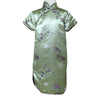 Girls Short Sleeve Brocade Dress - Pale Green