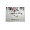2026 'Glow Up Golden' calendar with floral design on a white background