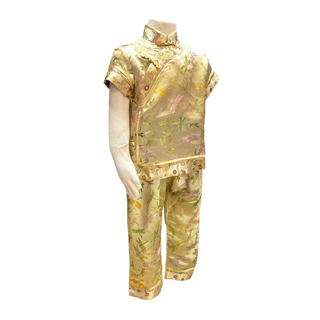 Gold Dragonfly Brocade Kids Outfit
