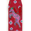 Red envelope with a pink horse and floral design on a white background