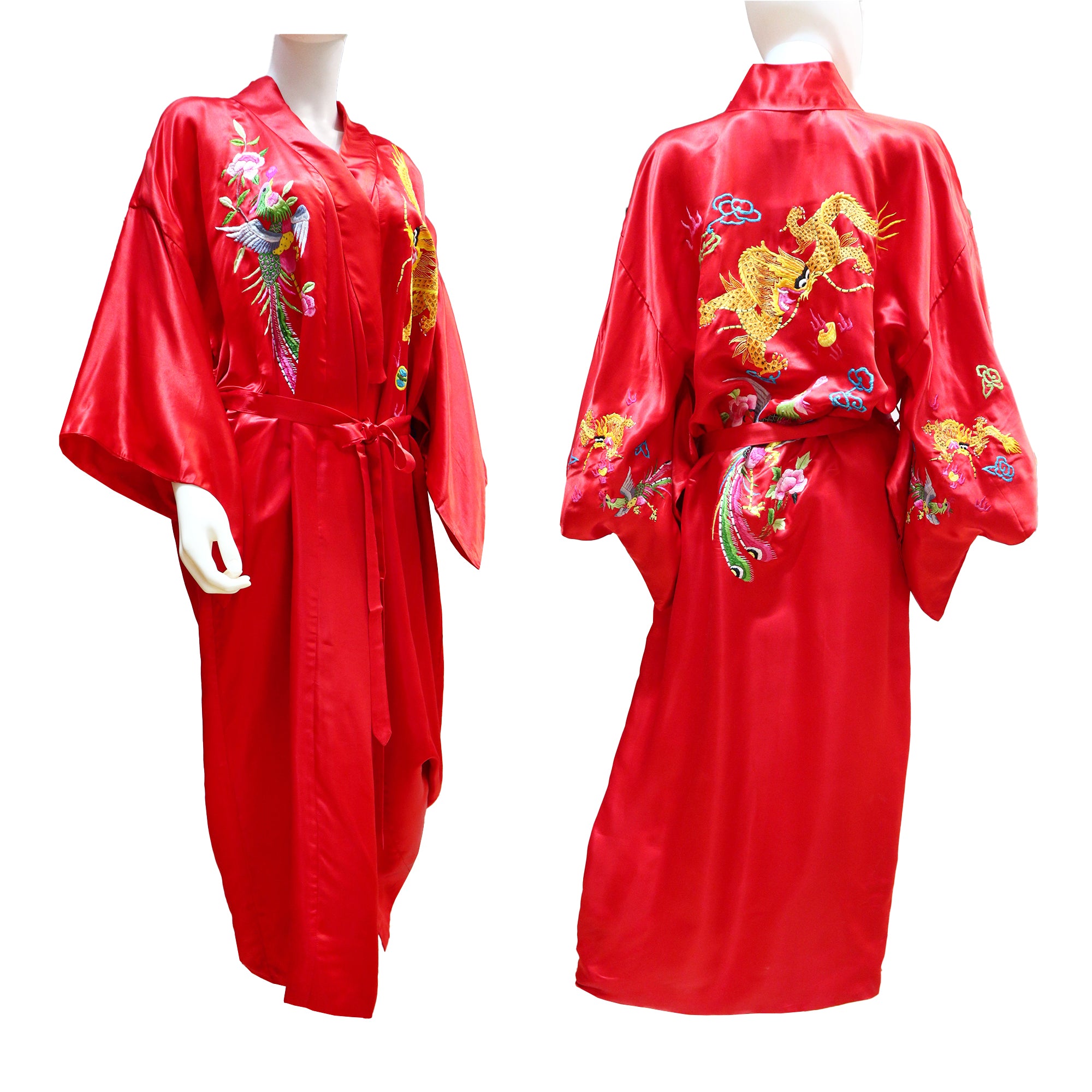 embroidered silk dressing gown Women's Quilted Silk Robe Dressing Gown
