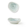 Two ceramic bowls with marbled design on a white background