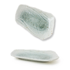 Two light blue ceramic trays on a white background
