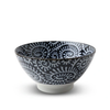 Black and white patterned bowl on a white background