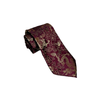 Maroon tie with gold dragon pattern on a white background