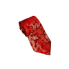 Red tie with dragon design on a white background