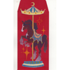 Decorative red envelope with a carousel horse design on a white background