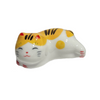 ceramic cat chopstick holder with orange spots