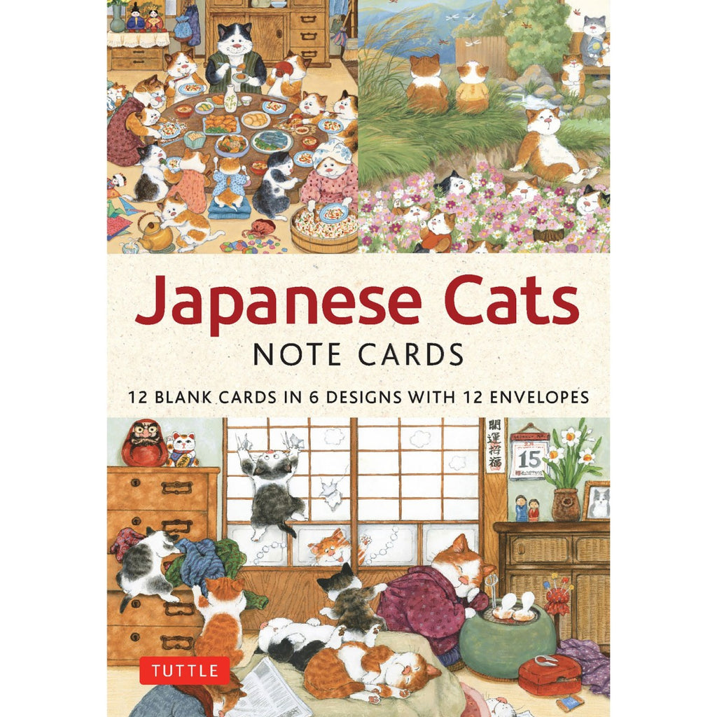 Japanese Cats Note Cards in a Keepsake Box