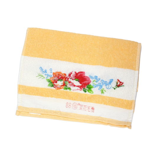 Peach floral pattern towel