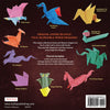 Back cover of a paper dragon kit packaging with colorful dragons and text.