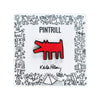 Keith Haring Red Dog Barking Pin on Pintrill packaging