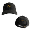 Pearl River Mart Vintage Logo Cap. Black cap with embroidered yellow double fish logo. Pearl River Mart is embroidered on the back.
