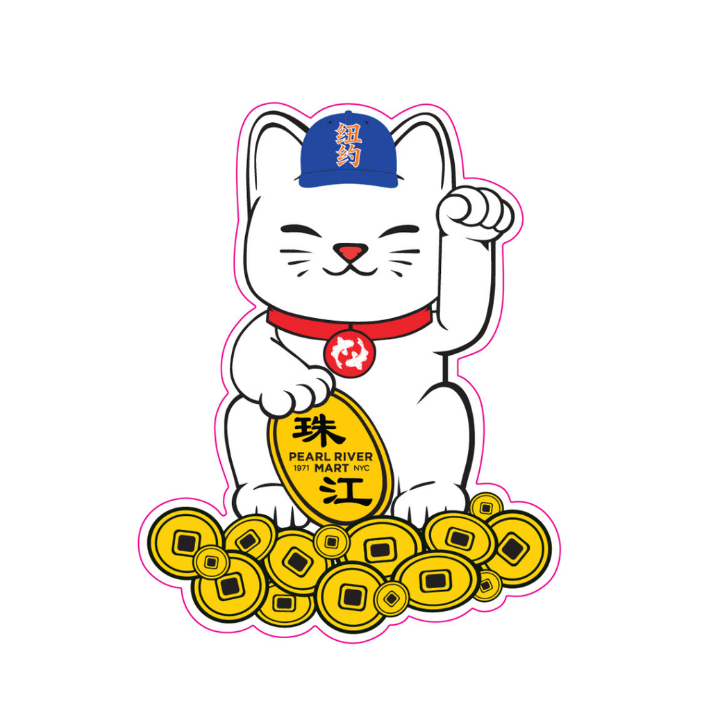 NY Lucky Cat Sticker