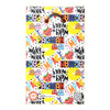 Pac-Man-themed product packaging with colorful text and graphics on a white background