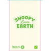 Product packaging with 'Snoopy Loves Earth' text on a light green background