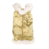 Gold fur-line brocade dog vest