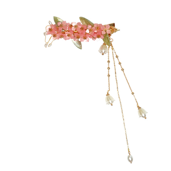 Hair Clip with Pink Flowers