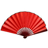 Solid Satin Bamboo Fan - 13" Red