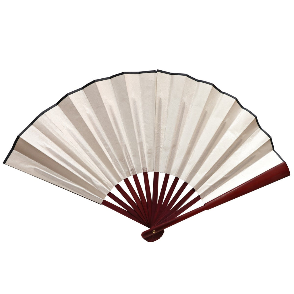 Solid Satin Bamboo Fan - 13 inch