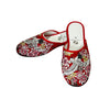 Fabric Slippers with Printed White Crane Design