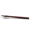 Pair of wooden chopsticks on a chopstick rest on a white background