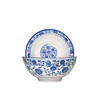 Blue Lotus & Vine Pattern - Blue Rim Bowl