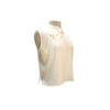 Sleeveless A-Line Mandarin Top with Pankou Buttons white