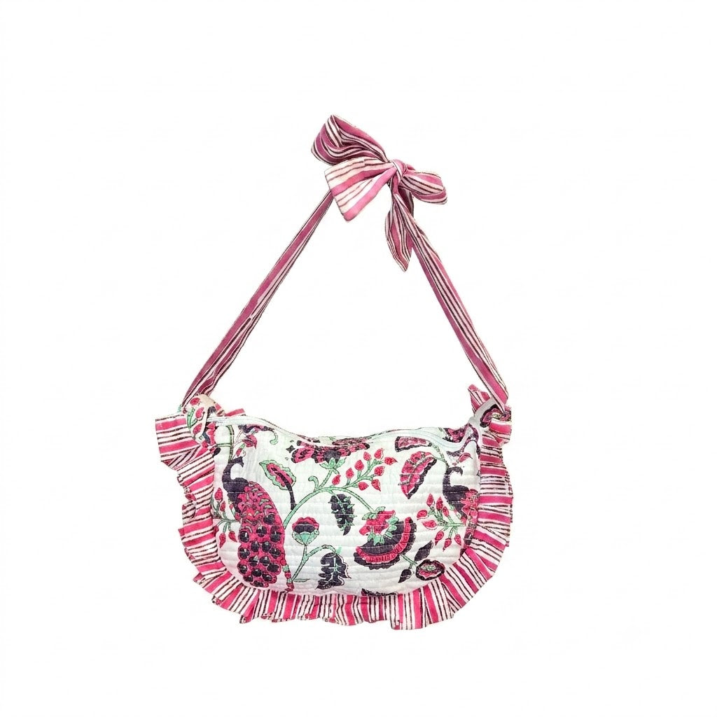 Rani Pink Mini Croissant Peacock Bag