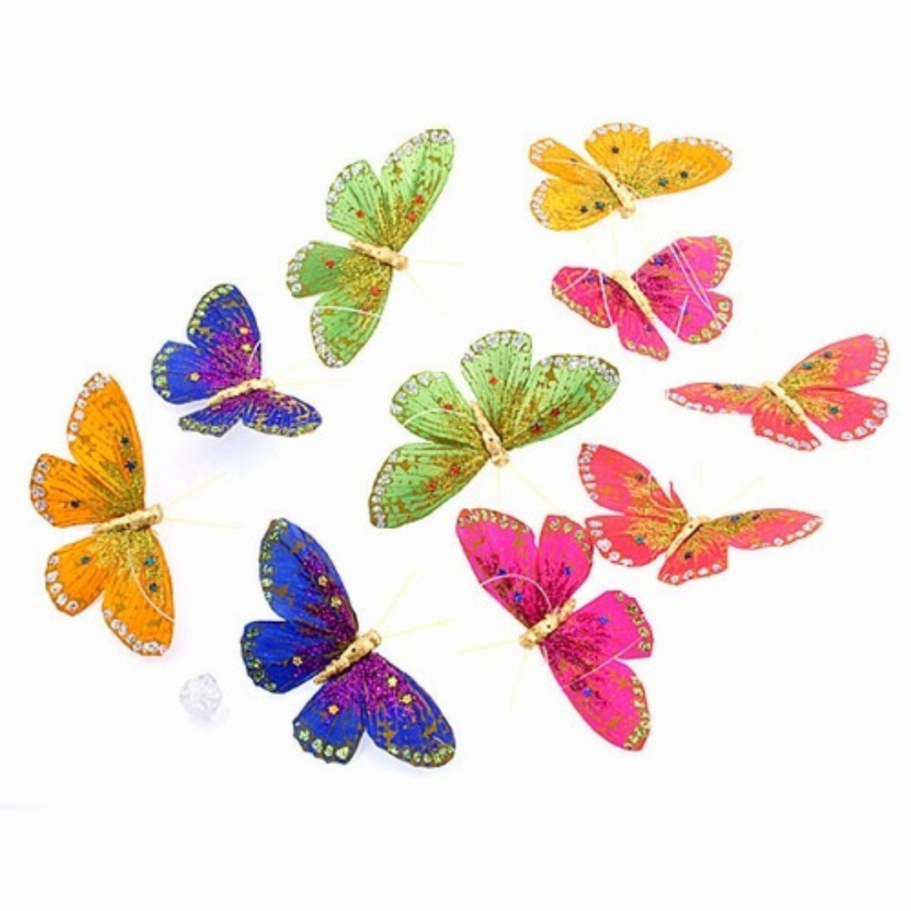 Spring Color Feather Butterfly Garland