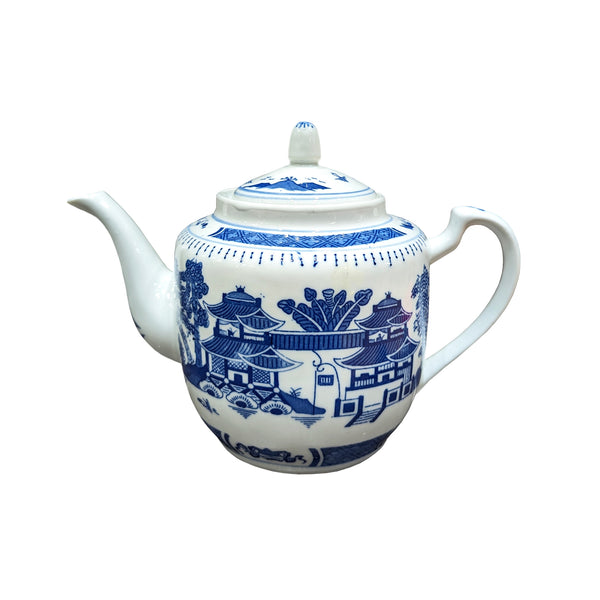 Blue Willow Ceramic Teapot
