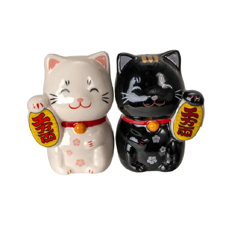 Magnetic Salt and Pepper Shakers - Lucky Cats