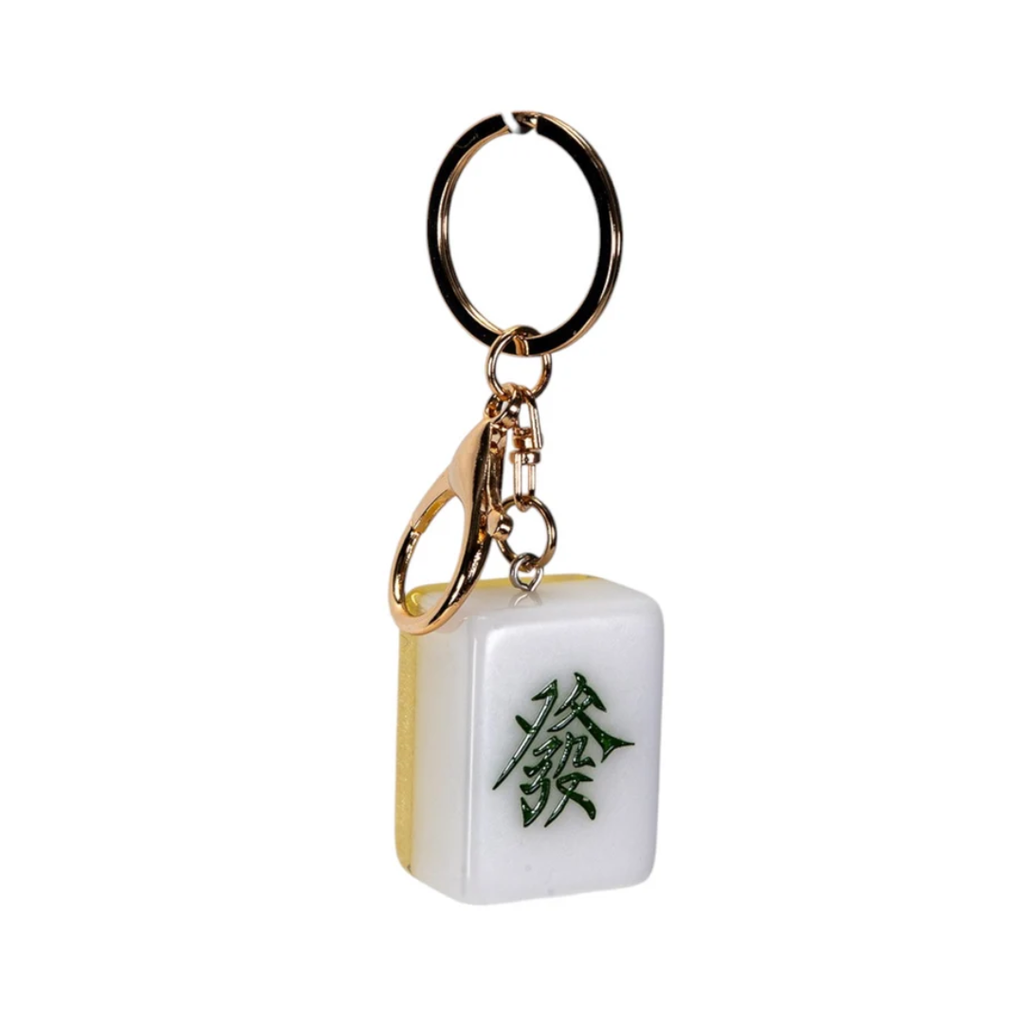 Mahjong Tile Keychain - Green Fortune