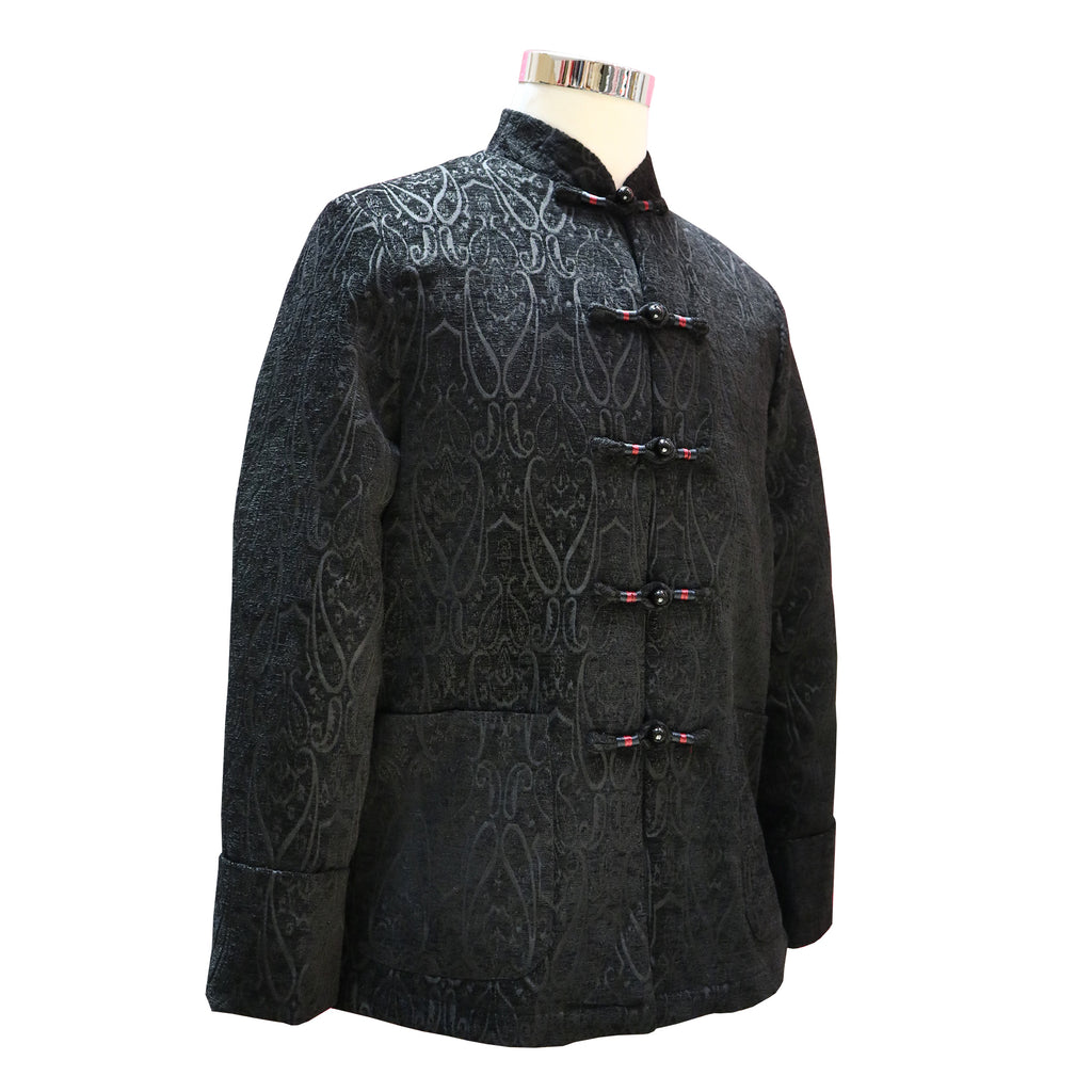 Padded Tang Jacket With All-Over Print - Black