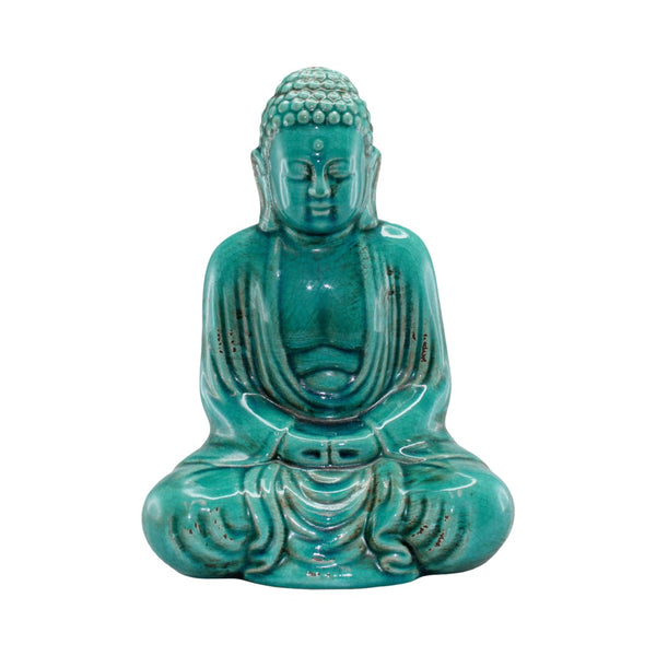 Dhyana Buddha - 8.25" in teal