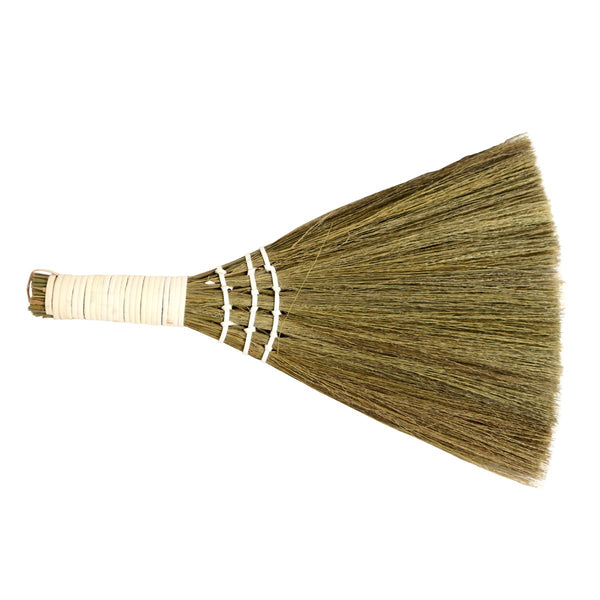 Grass Whisk Hand Broom with white wrapped handle